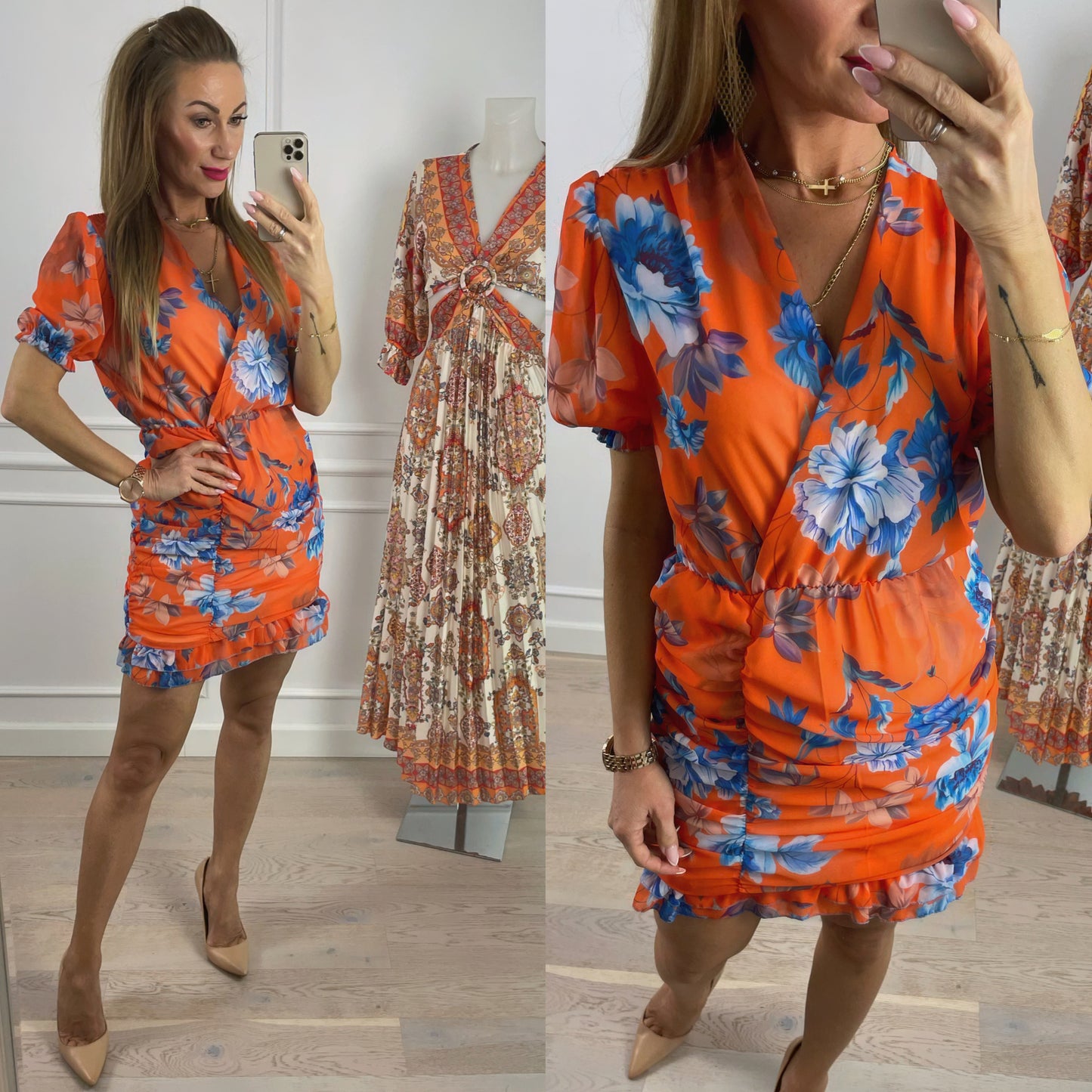 Sukienka NOEMI / ORANGE - BLUE