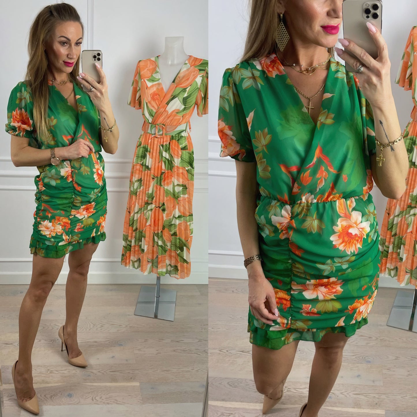 Sukienka NOEMI / GREEN - ORANGE