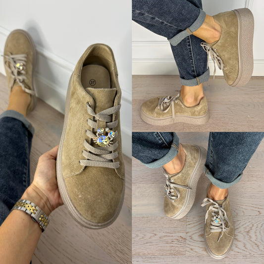 Zamszowe buty PALERMO / BEŻOWE