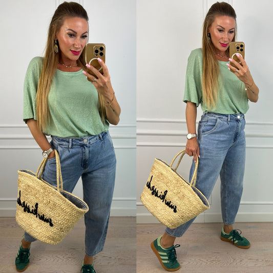 T-shirt lniany ESTERO / MINT