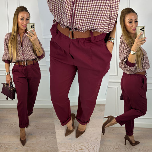 Spodnie chinos HOBO / BORDOWE