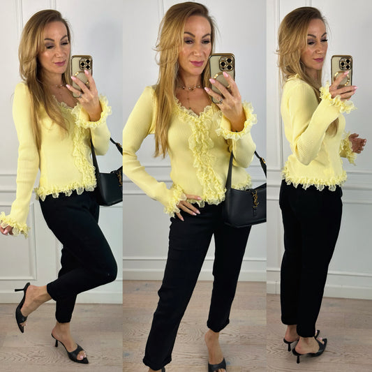 Dzianinowa bluzka VALERIA / ŻÓŁTA