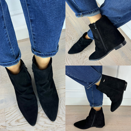 Zamszowe botki SAMMY / CZARNE