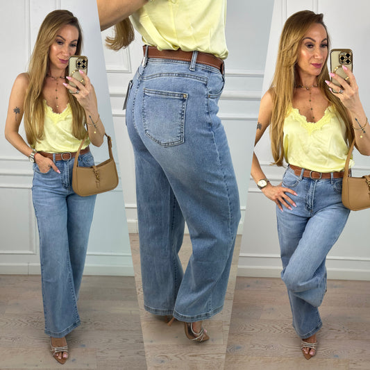 Spodnie jeansowe WIDE LEG SLANDY / NIEBIESKIE