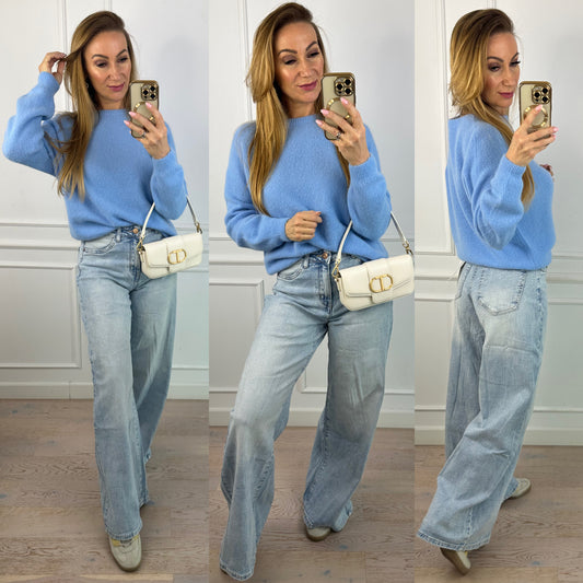 Sweter z alpaką MIDDY / NIEBIESKI