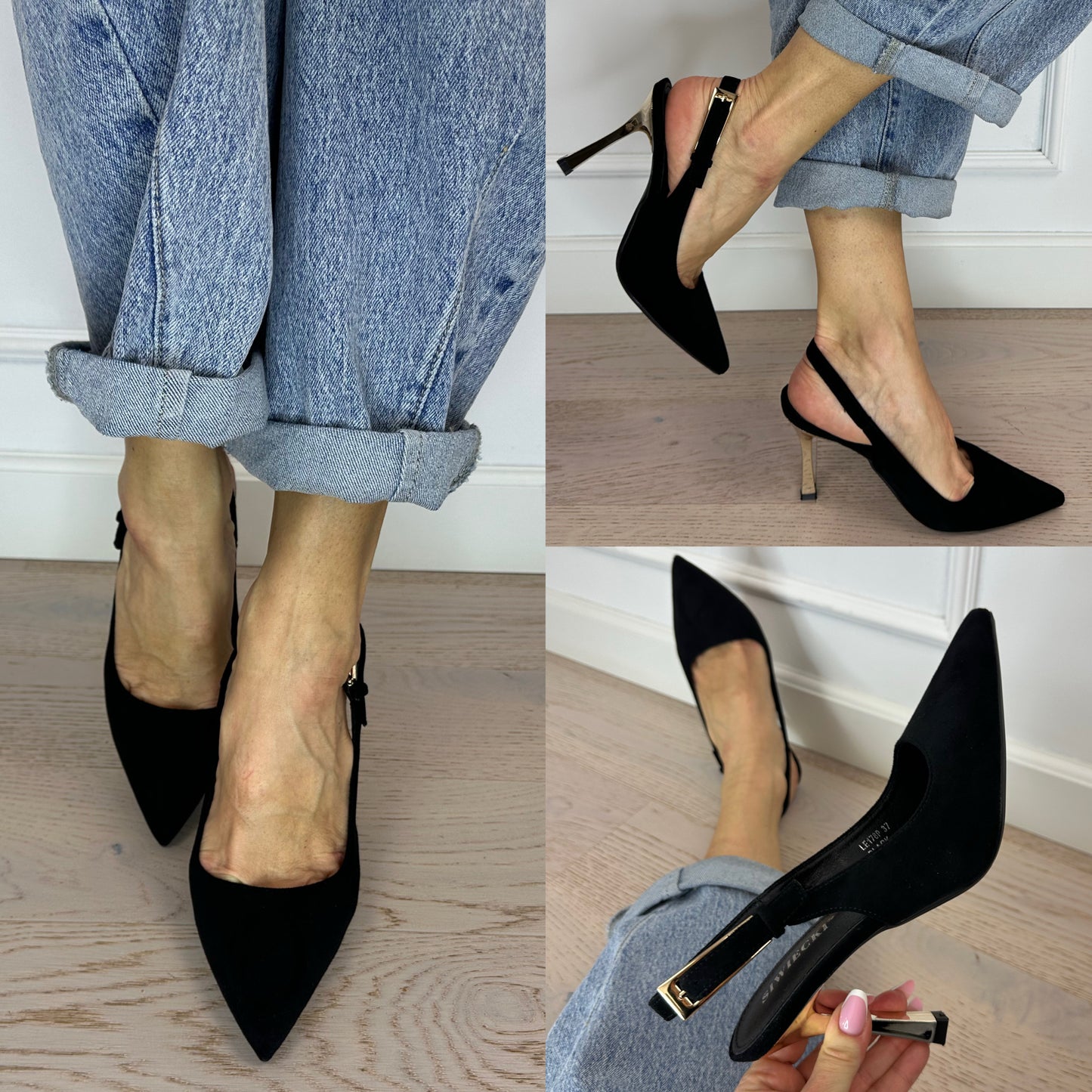 Buty z eko zamszu SOFI / CZARNE