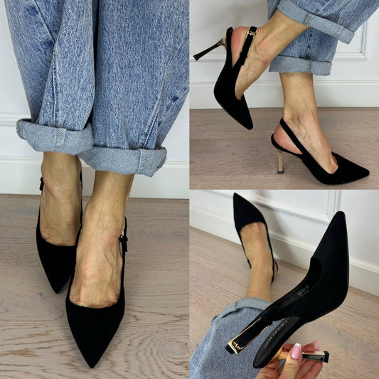 Buty z eko zamszu SOFI / CZARNE
