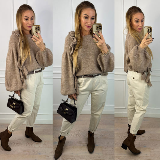 Sweter z wełną VILIAN / BEŻOWY