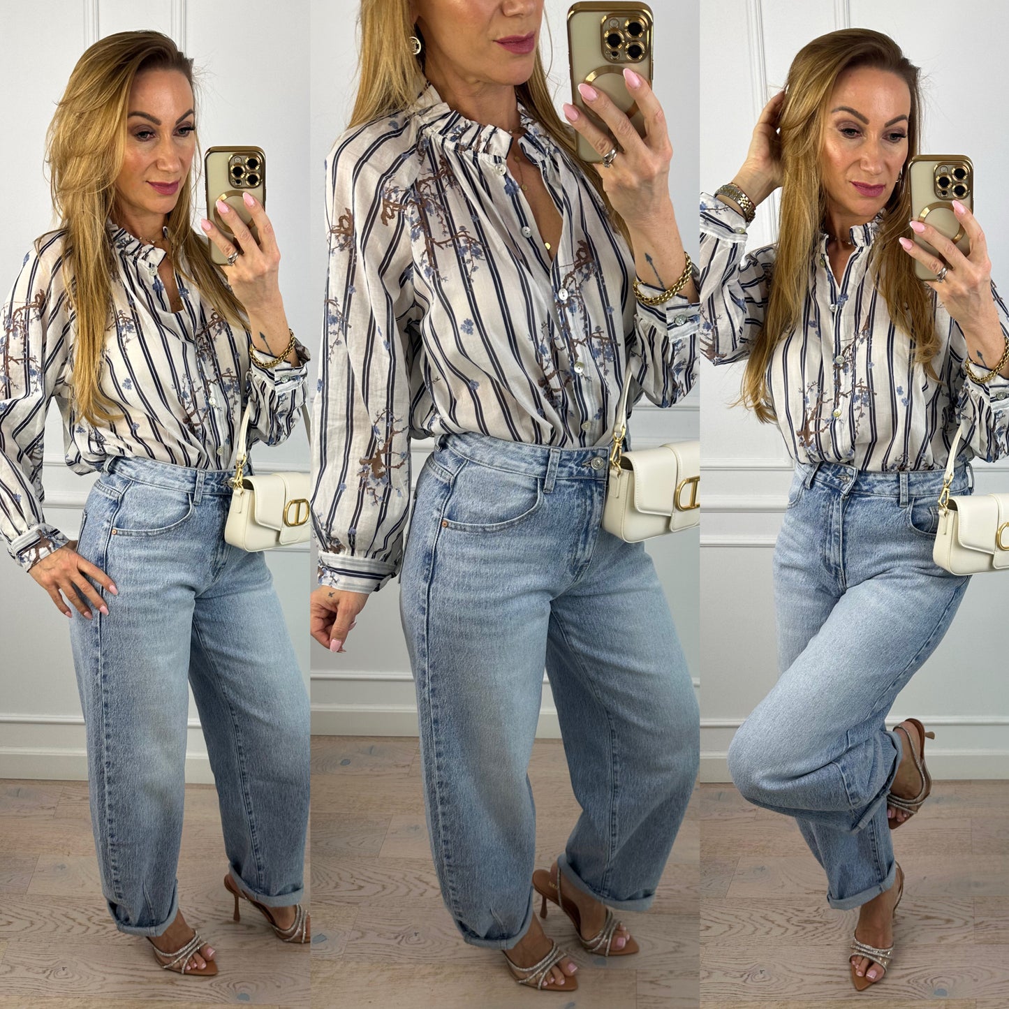 Bawełniana bluzka EVELINA / GRANATOWA