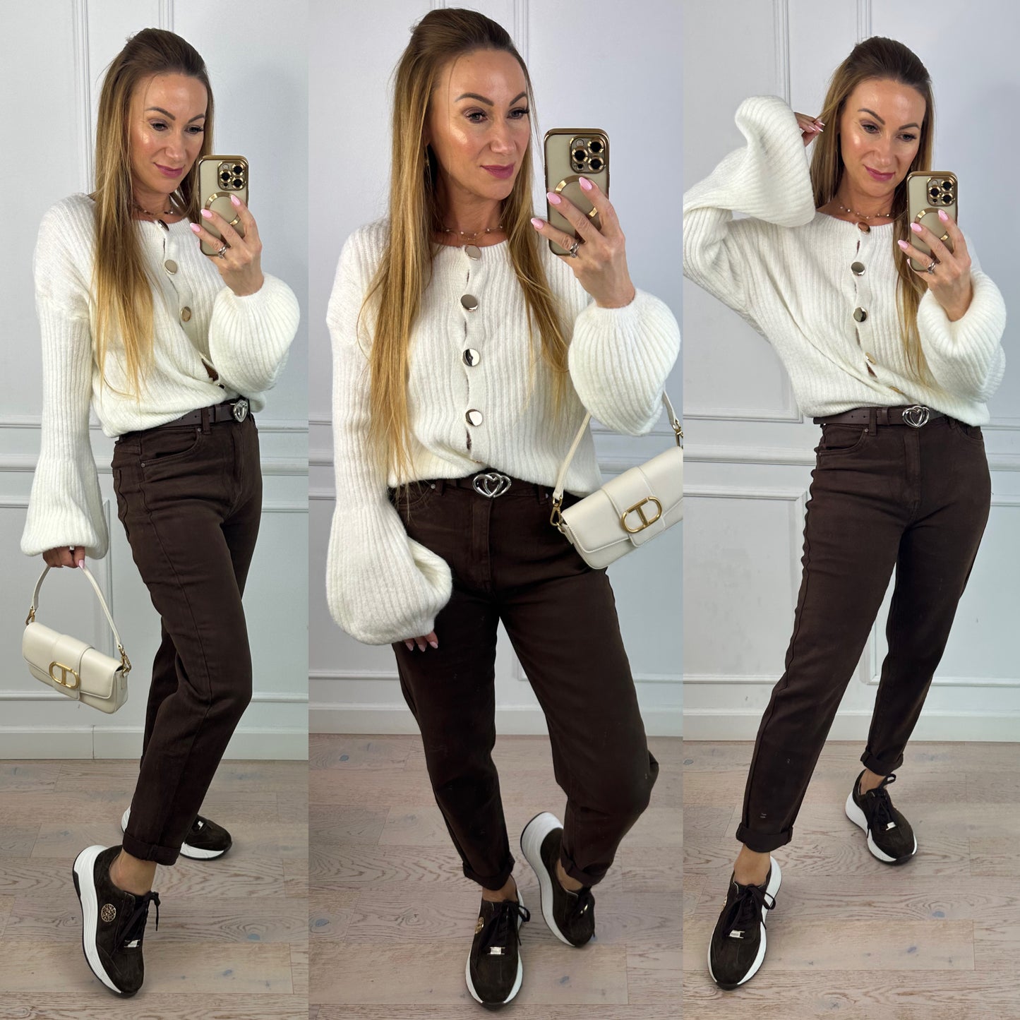 Rozpinany sweter JOLY / ŚMIETANKOWY