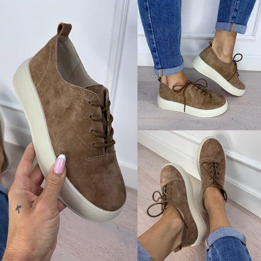 Skórzane buty ALVA / JASNOBRĄZOWE