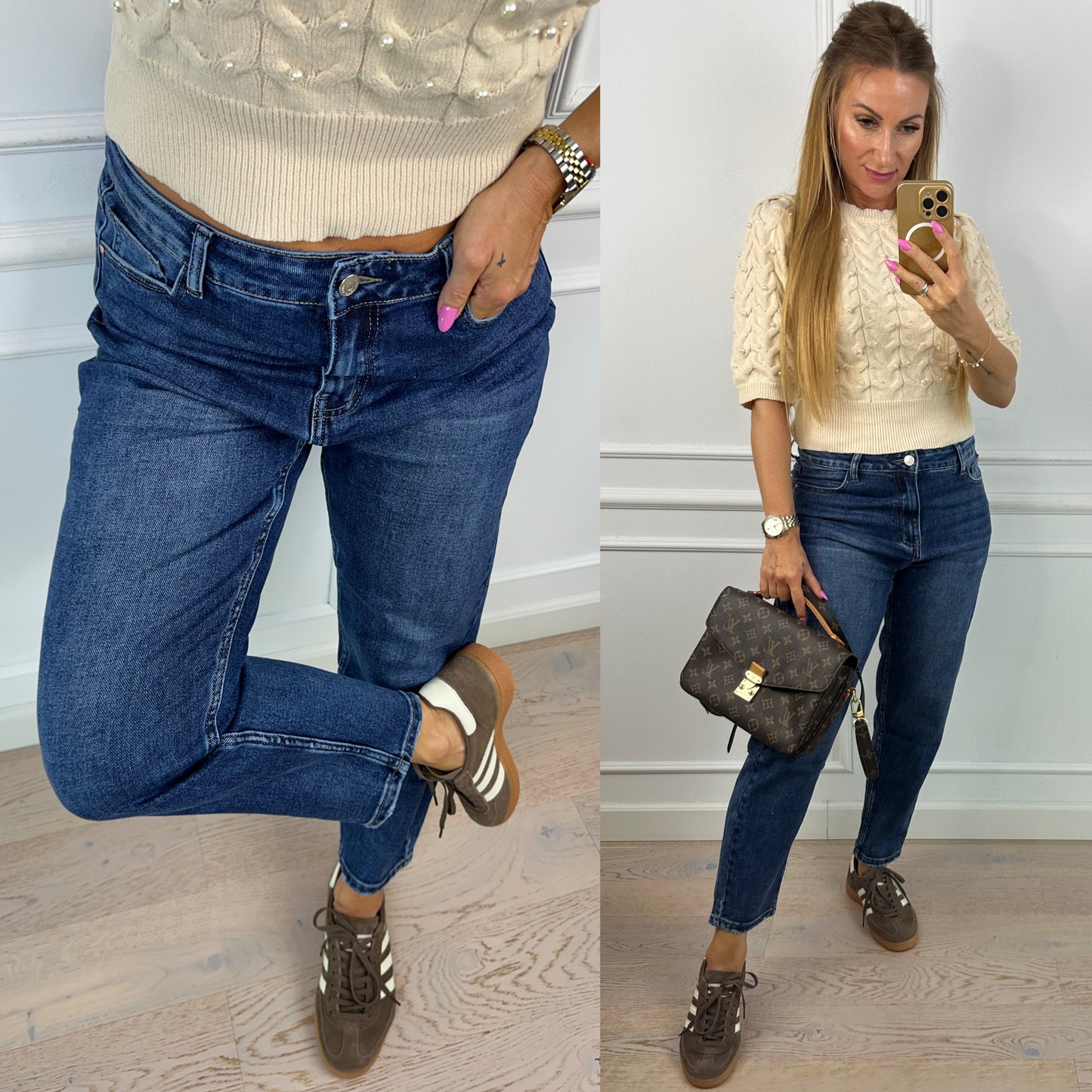 Spodnie MOM JEANS KATEY / NAVY