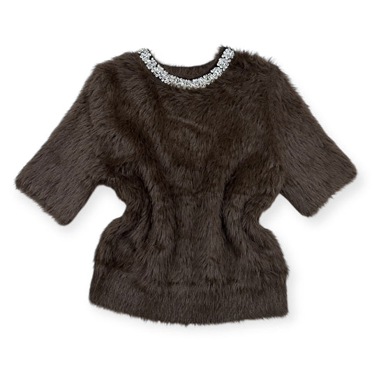 Sweter z biżuterią ANNIE / CZEKOLADOWY