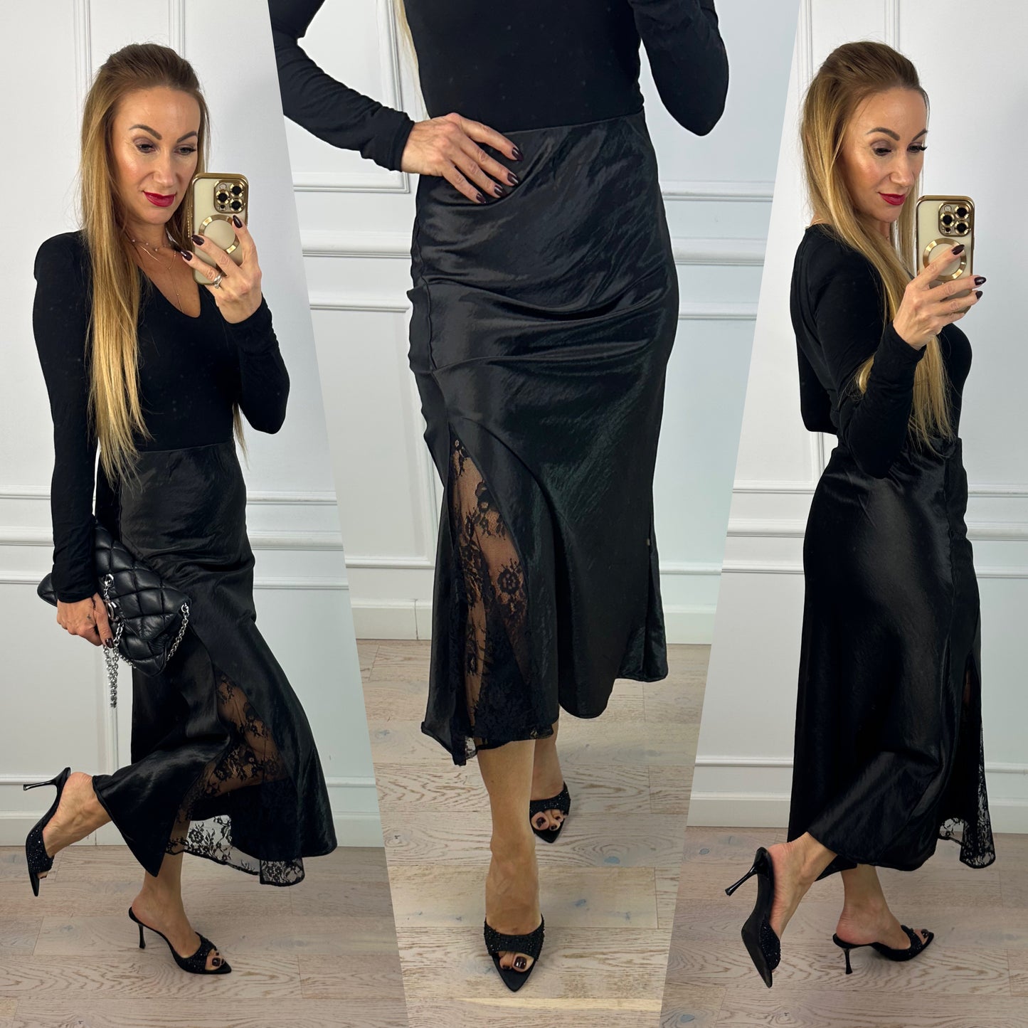 Spódnica z koronką YESBA / CZARNA