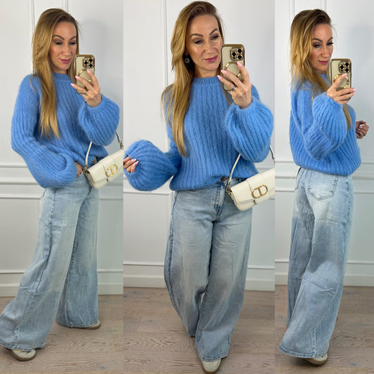 Sweter z moherem MINELLI / NIEBIESKI