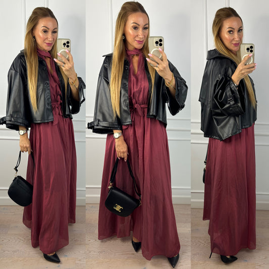 Kurtka z eko skóry CORA / CZARNA