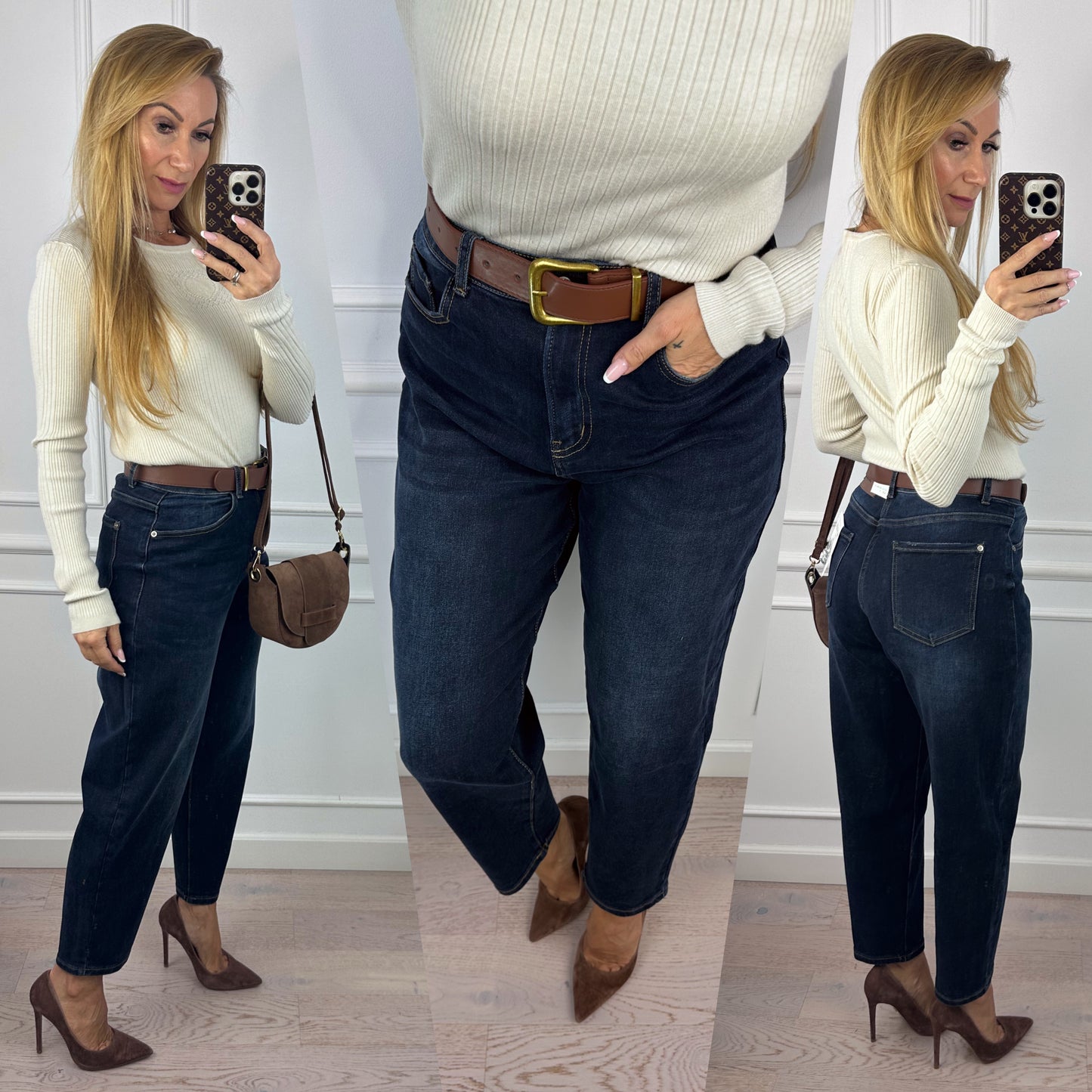 Jeansy BAGGY FIT DISSY / CIEMNOGRANATOWE