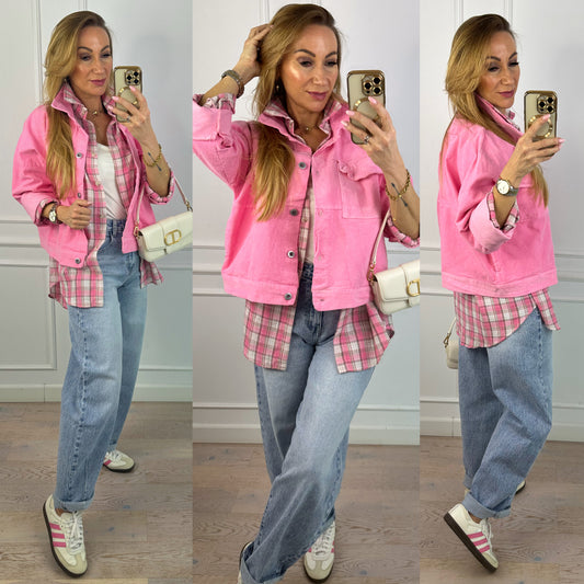 Sztruksowa kurtka ALBERTA / RÓŻOWA