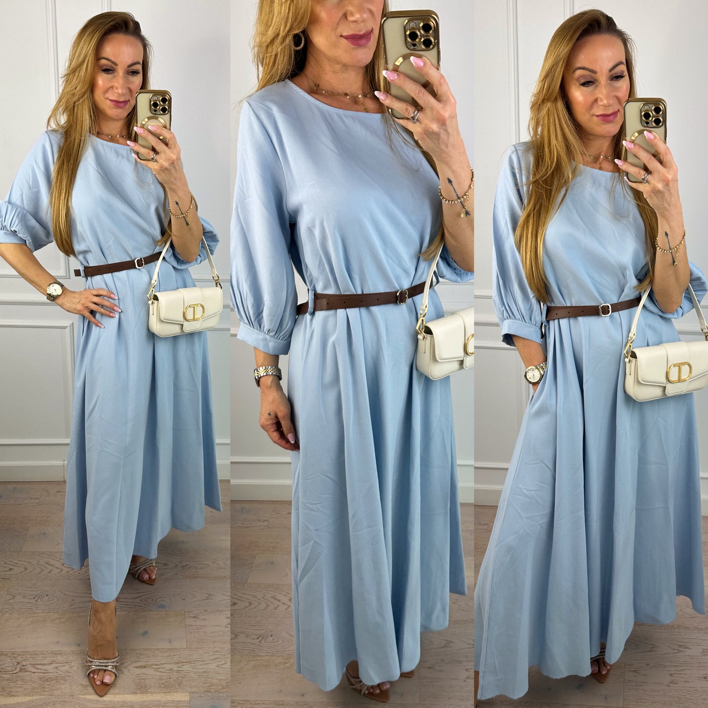 Sukienka z wiskozy CORNELIA / NIEBIESKA