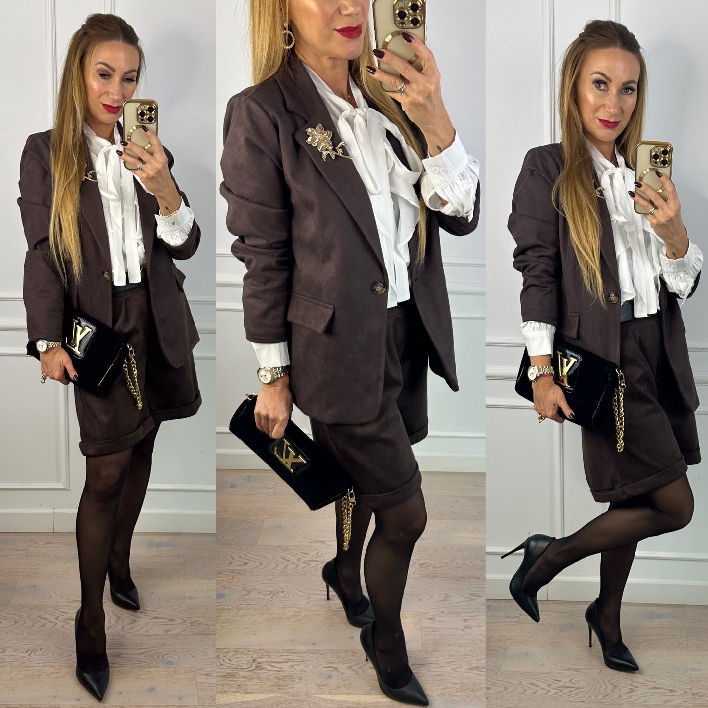 Zamszowa marynarka PAOLA / CZEKOLADOWA