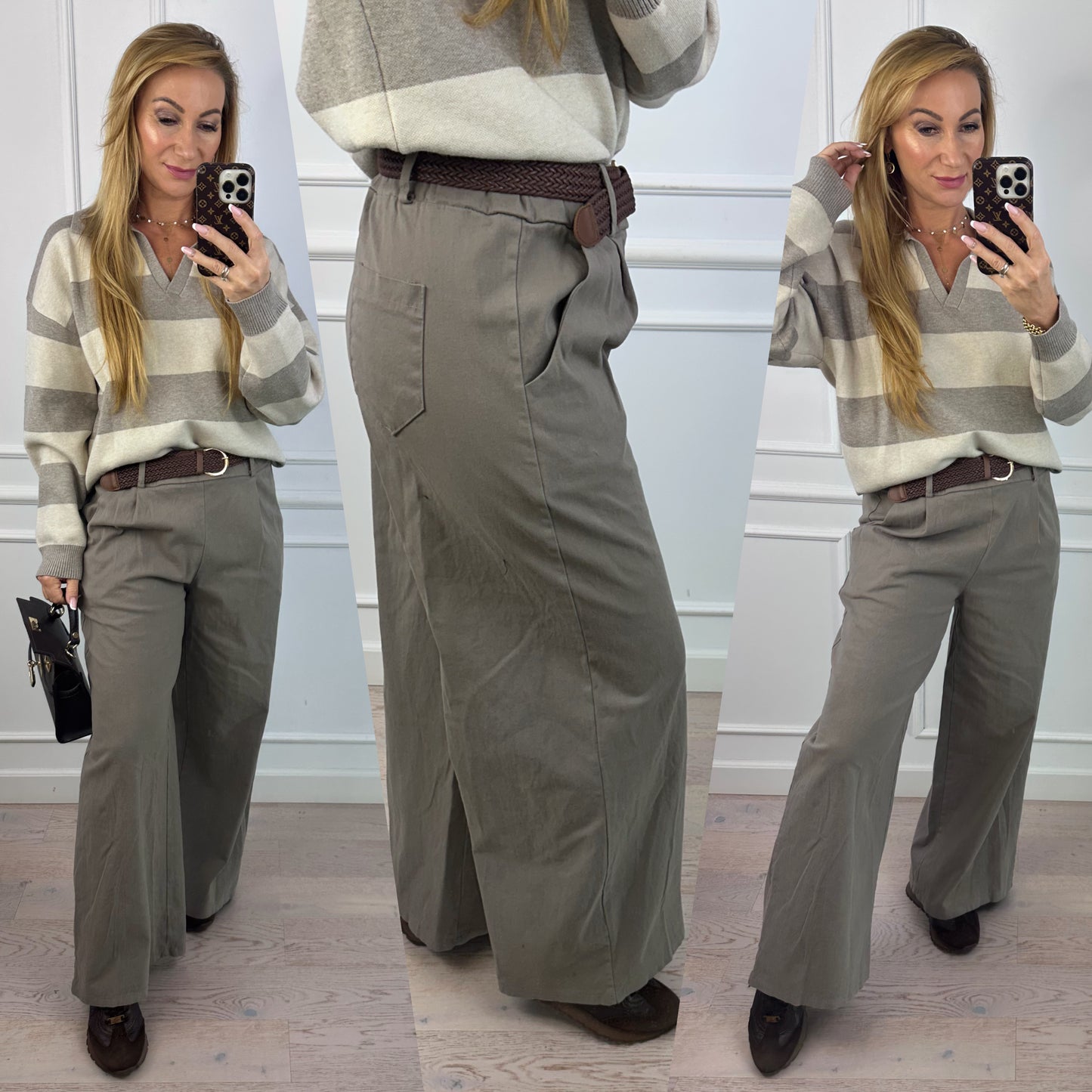 Bawełniane spodnie WIDE LEG DOWSON / FANGO