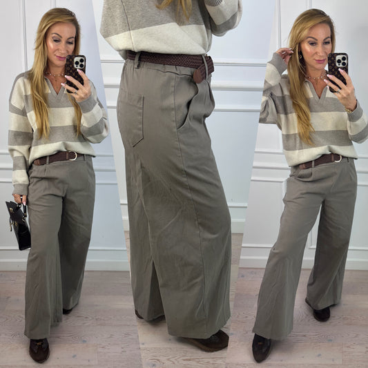 Bawełniane spodnie WIDE LEG DOWSON / FANGO