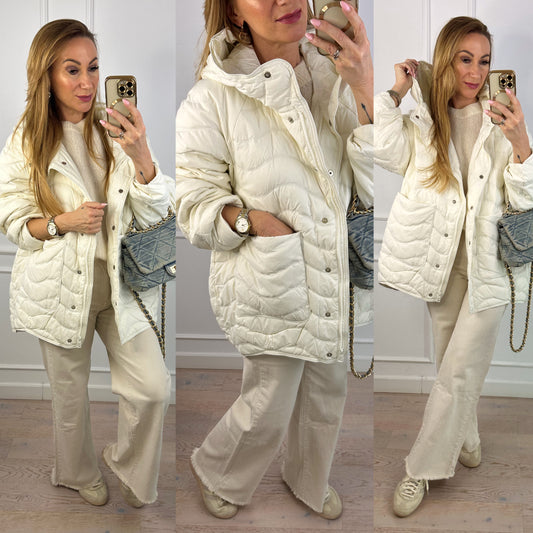 Kurtka puchowa SERENITA / ŚMIETANKOWA