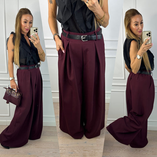 Spodnie WIDE LEG FALKE / BORDOWE
