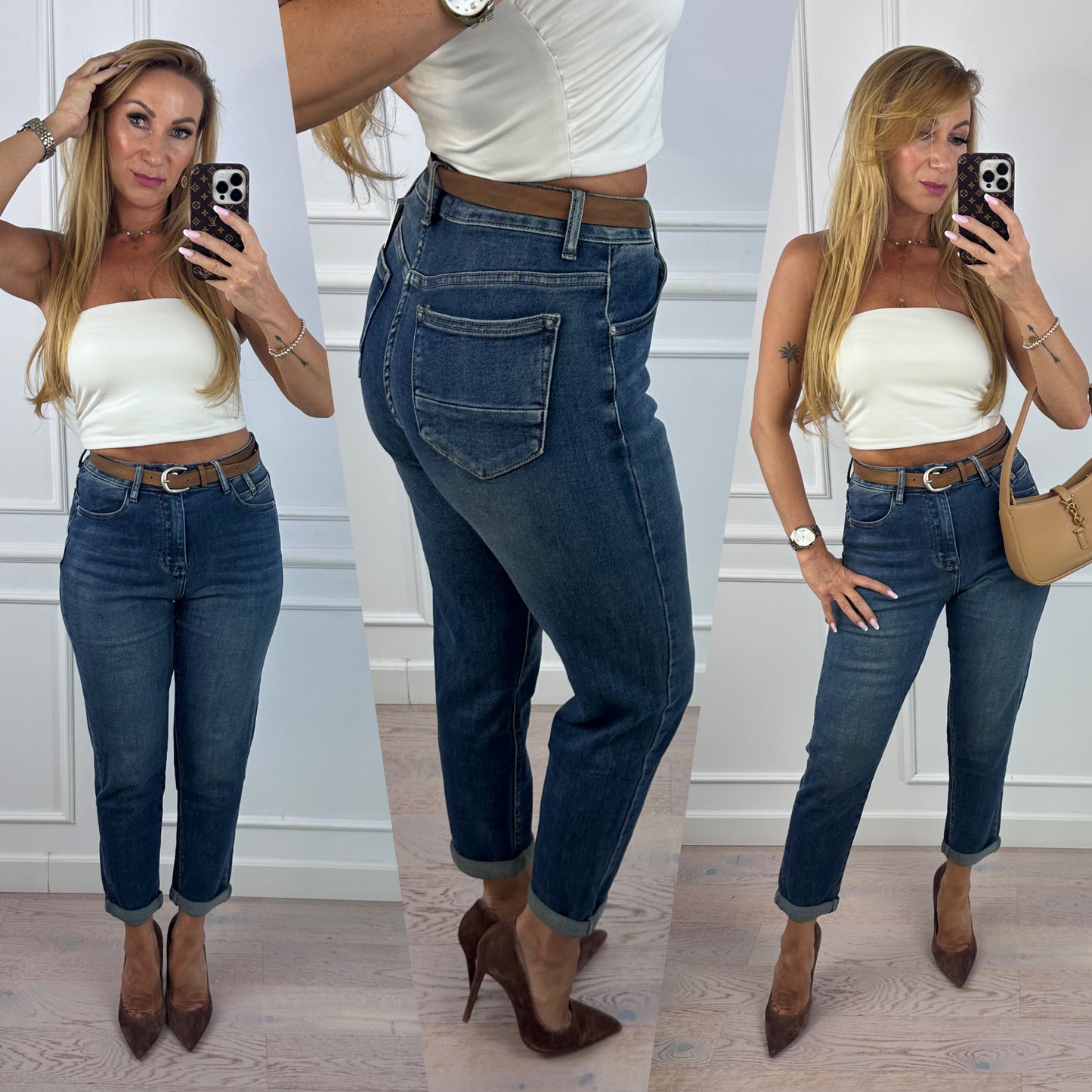 Spodnie jeansowe BAGGY FIT CARY / CIEMNONIEBIESKIE
