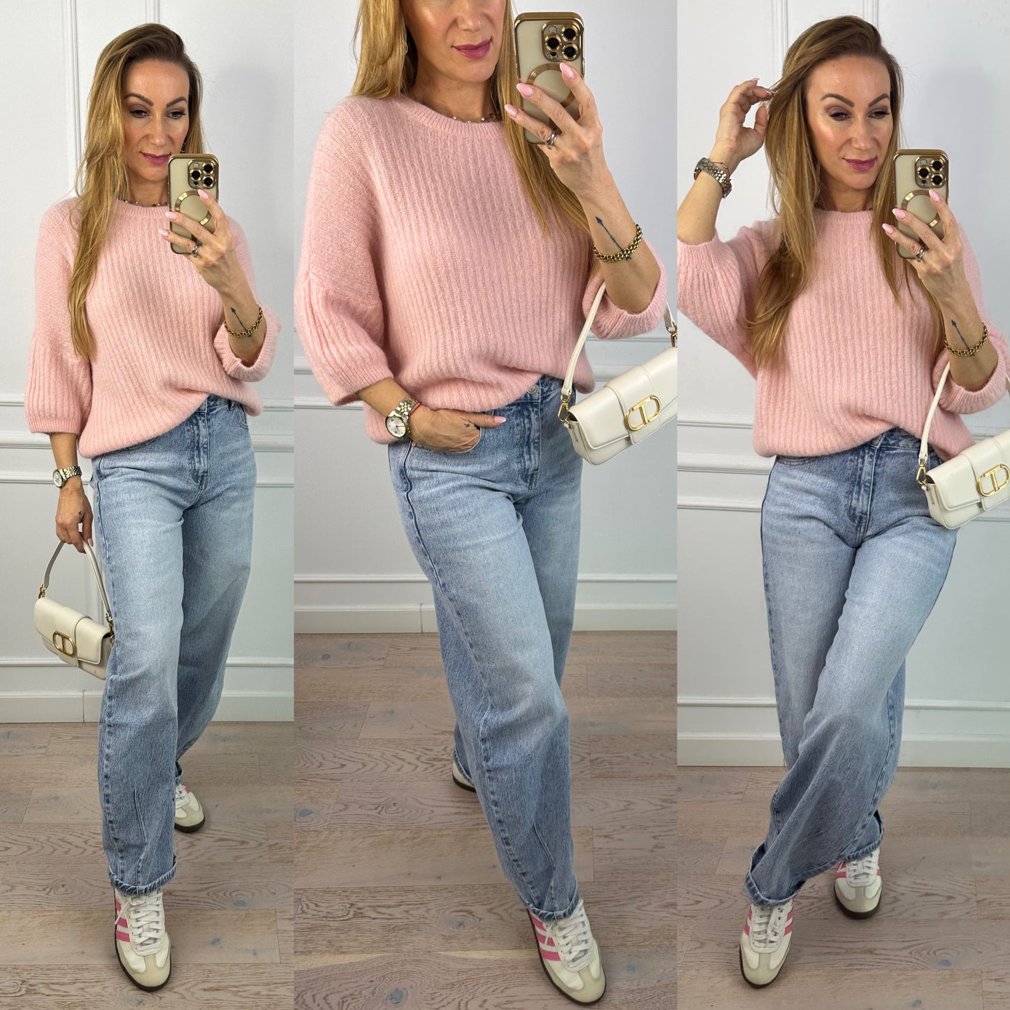 Sweter z alpaką ALLOY / JASNY RÓŻ