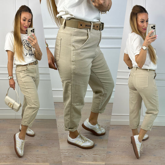 Spodnie BOYFRIEND DYLAN / BEŻOWE