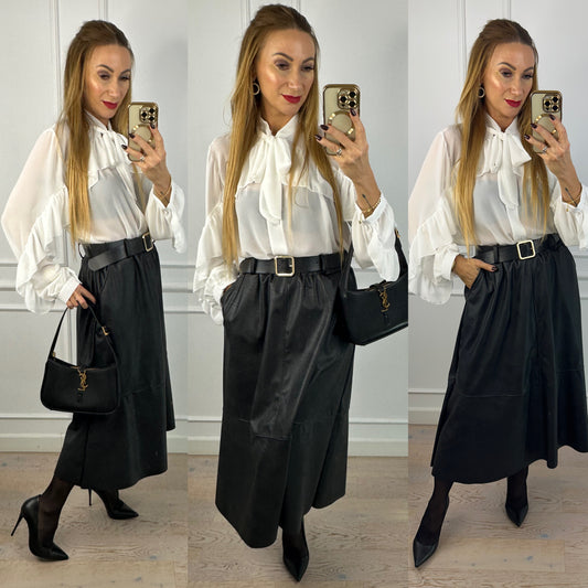 Bluzka z falbaną BRIANNA / ŚMIETANKOWA