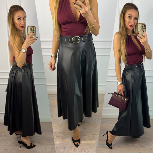 Spódnica z eko skóry VALERIA / CZARNA