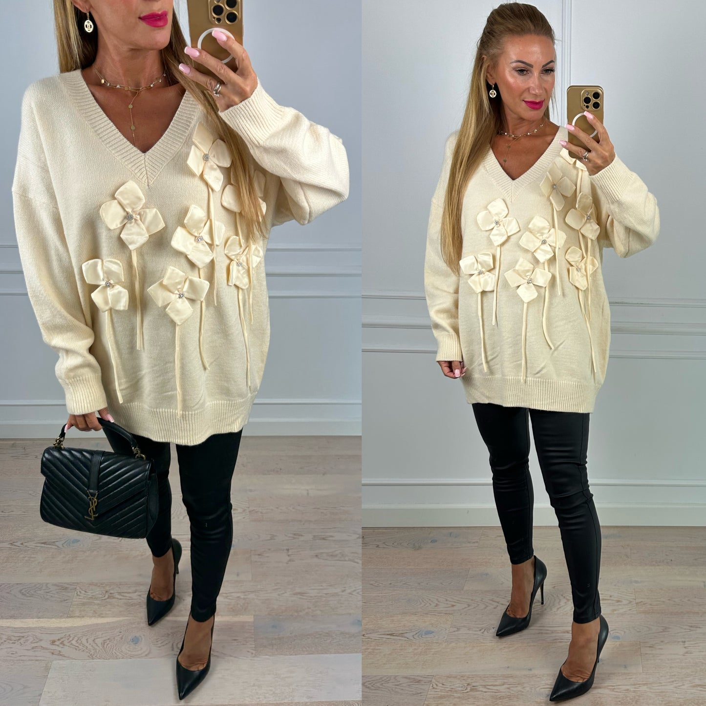 Sweter FLOWERS / CREAM