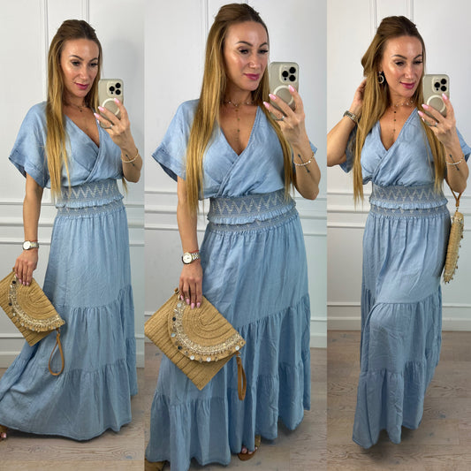 Bluzka z lekkiego jeansu ALILA / NIEBIESKA