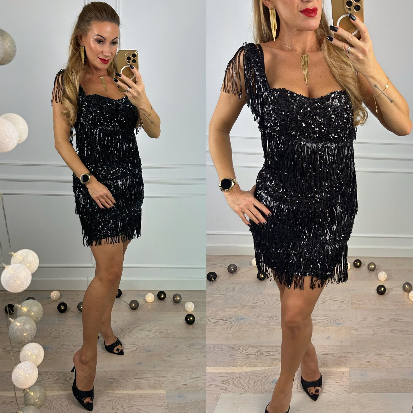 Sukienka BRITTANY SEQUINS / BLACK