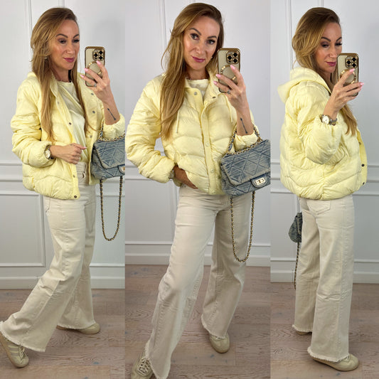 Kurtka puchowa z kapturem ALEXA / ŻÓŁTA