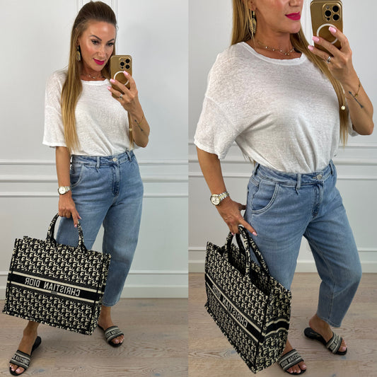 T-shirt lniany ESTERO / WHITE