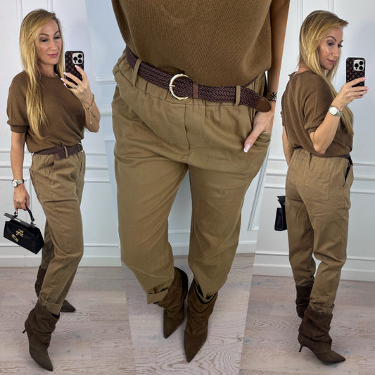 Bawełniane spodnie BRITTON / CAMEL
