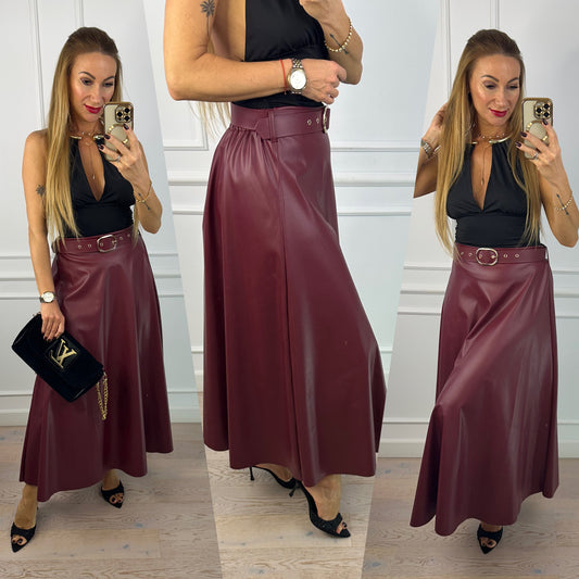 Spódnica z eko skóry VALERIA / BORDOWA