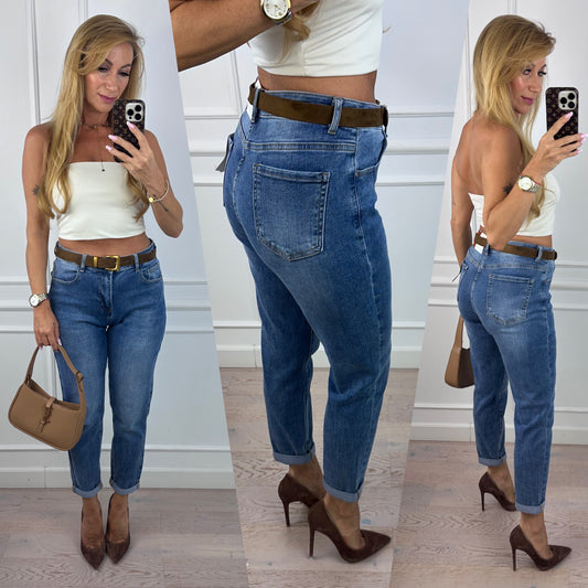 Jeansy MOM FIT NAKO / NIEBIESKIE