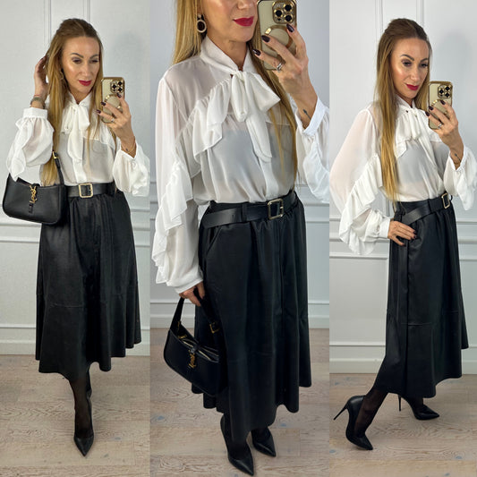 Bluzka z falbaną BRIANNA / ŚMIETANKOWA