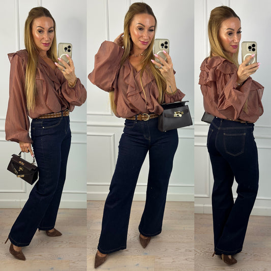 Bluzka z bawełny FARSIA / CEGLANA