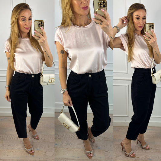 Bluzka z wiskozy HIBA / RÓŻOWA