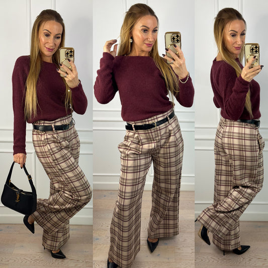 Sweter z alpaką NALIE / BURGUNDOWY