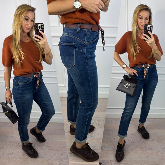 Jeansy MOM FIT LEVITT / NIEBIESKIE