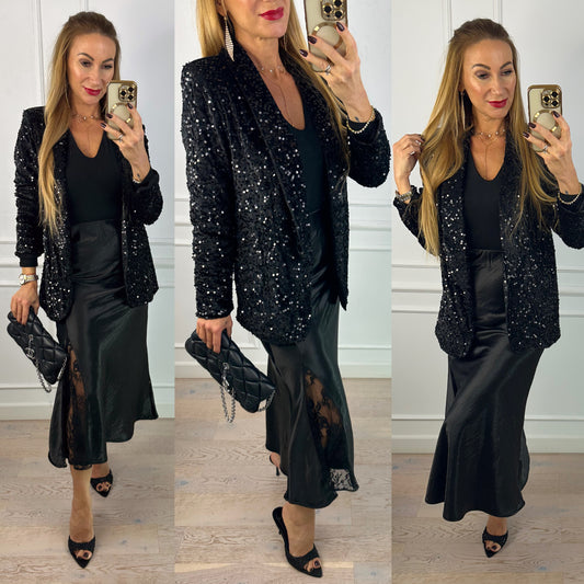 Cekinowa marynarka LINERA / CZARNA