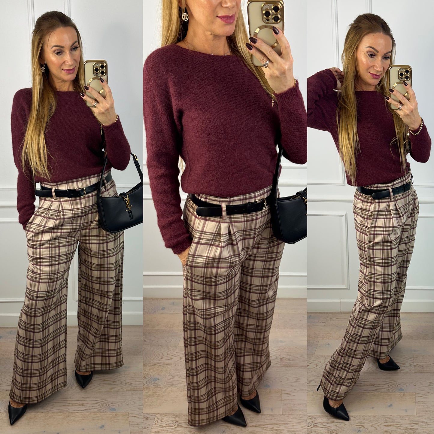 Sweter z alpaką NALIE / BURGUNDOWY