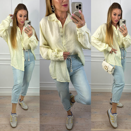 Koszula z wiskozą KAMELA / CYTRYNOWA