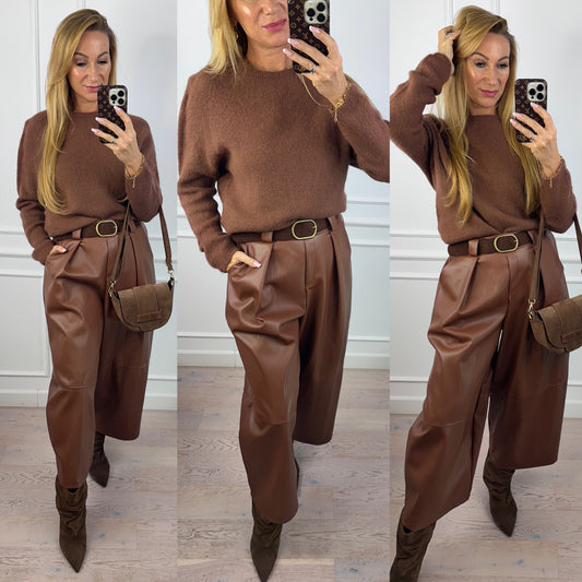 Sweter z alpaką FRANCES / BRĄZOWY